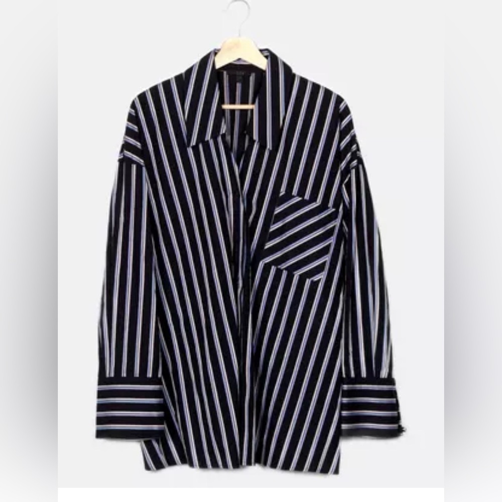 EUC oversized COS blue and White Striped Shirt